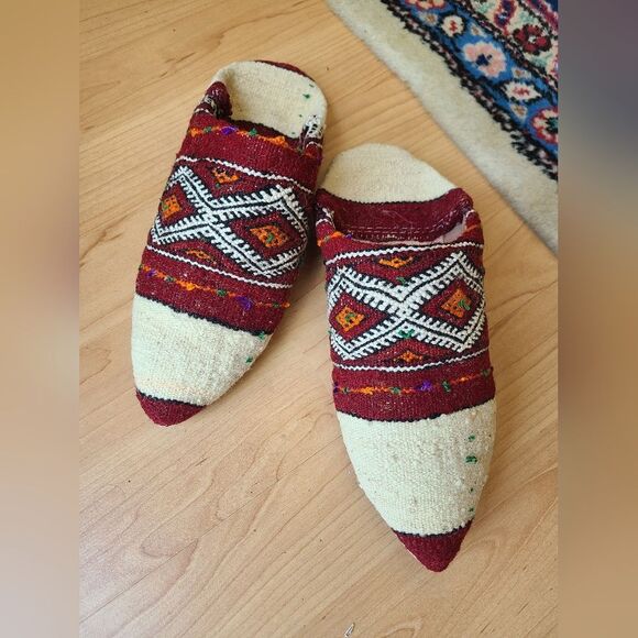 NWT Upcycled Moroccan Rug Slippers Size S [Womens 5.5-6.5] - Picture 5 of 8